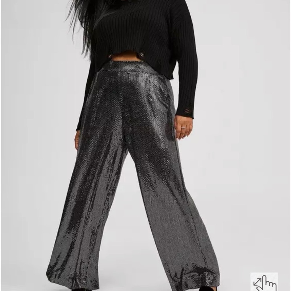 torrid Black Sequined Wide Leg Pants